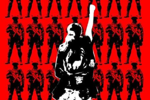 Iran poster about women’s struggle against oppression.