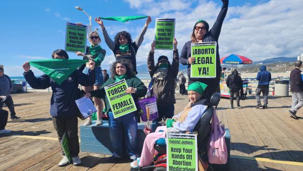 Rise Up 4 Abortion Rights protest on Santa Monica Pier, Feb 26, 2023