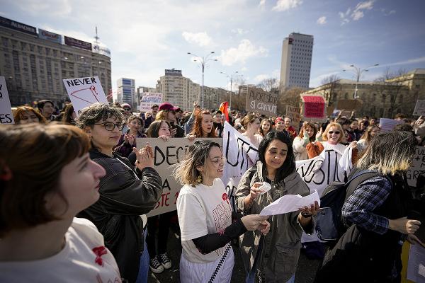 Romania, IWD 2023, a rally dubbed "My Uterus is not your profit."