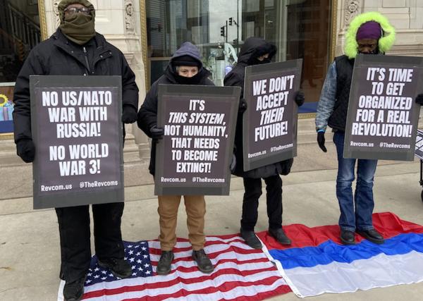 Chicago Revolution Club at antiwar protest 3/18/2023