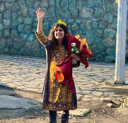 March 15, 2023, Sepideh Gholian being released from Evin Prison in Tehran, Iran