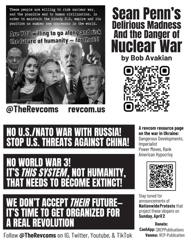 Los Angeles 2023 - Flier on Sean Penn distributed at Oscars