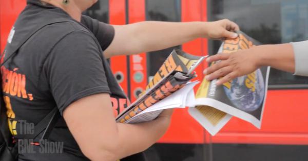 REVCOMS distribute the broadsheet.