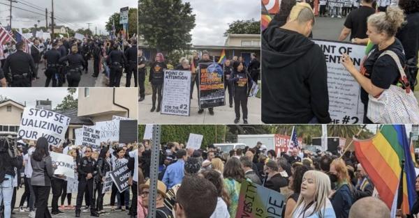 Revcoms at protest and counter-protest