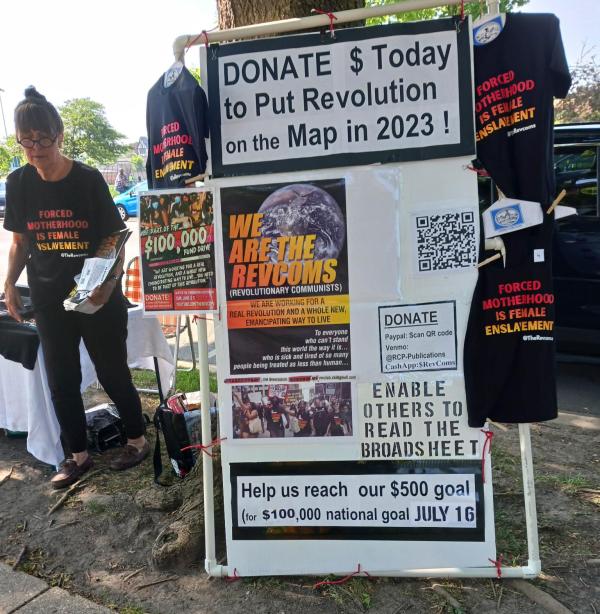 Display for Summer 2023 $100,000 Fund Drive at a suburban farmers market