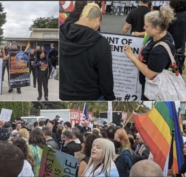 Revcoms at protest and counter-protest