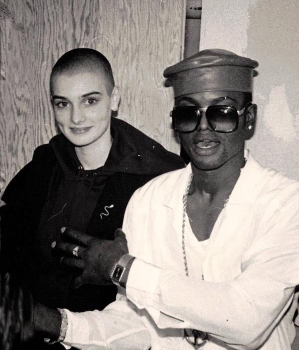 Sinead O'Connor with Shinehead at Resist in Concert, NYC, December 1988.