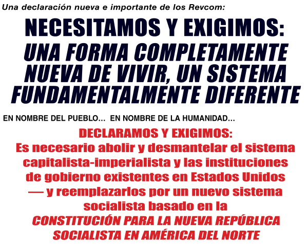 Necesitamos y exigimos una forma completamente nueva de vivir ...