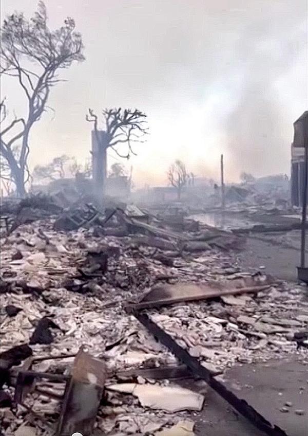 Maui destruction of whole city of Lahaina, August 9, 2023.