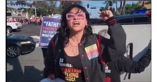 Revcoms protest against anti-gay protest at Dodgers game in LA