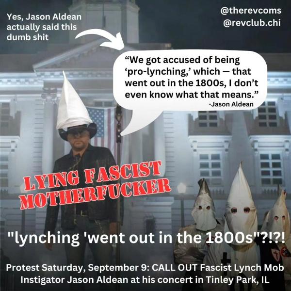 Image from Instagram: RevComs take on Jason Aldean fascist shit.