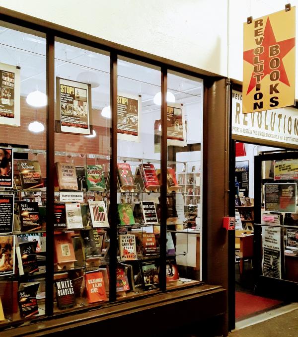 Revolution Books Berkeley store window