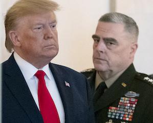 Trump and Milley looking angry