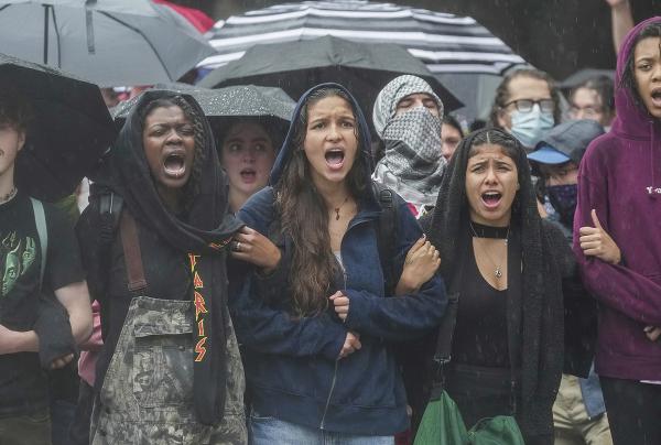 University of Texas students in Austin protest in support of Palestinians on November 10, 2023.