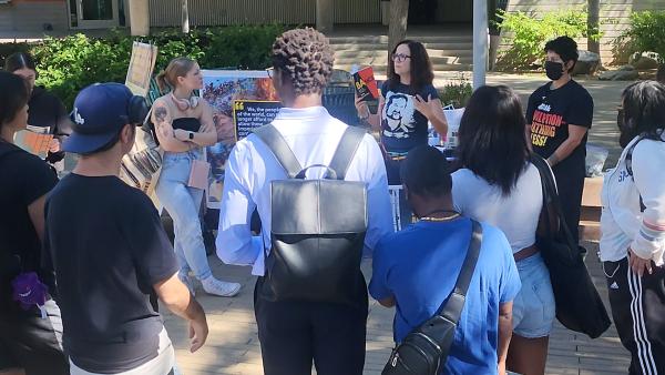 Sunsara Taylor on campus during RNL Week.