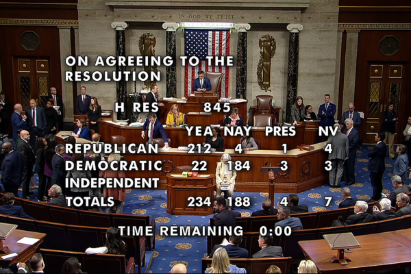The House vote to censure Rashida Tlaib, the only Palestinian American in Congress, with 22 Democrats joining in.