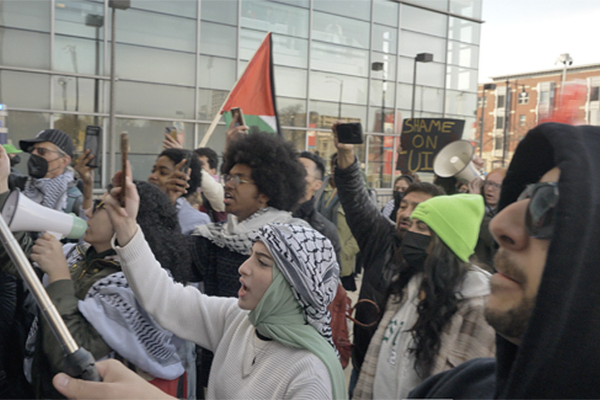 Students at University of Illinois Chicago (UIC) disrupt UIC Board of Trustees’ meeting, November 16, 2023.