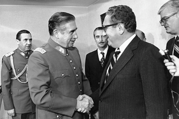 U.S. Secretary of State Henry Kissinger with his fellow butcher of Chile, General Augusto Pinochet, 1976.