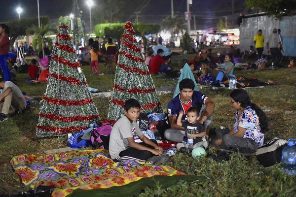 Migrants camp in Alvaro Obregon, Mexico, December 24, 2023. 