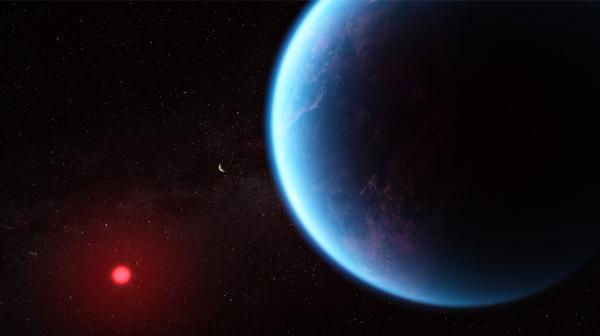 Artist rendering of exoplanet K2-18 b.