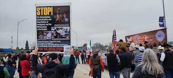 RevComs at a rally in Eagle Pass, Texas, February 2, 2024.
