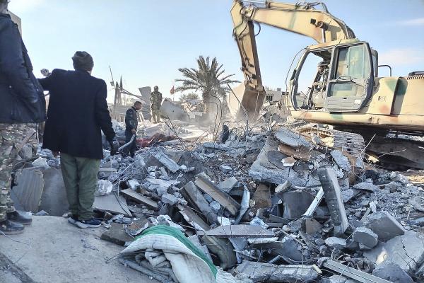 Rubble after a U.S. airstrike on al-Qaim, one of 85 airstrikes on Iraq, February 3, 2024.