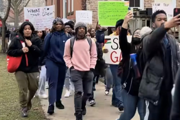 Chicago high school walkout for Palestine, February 2, 2024.