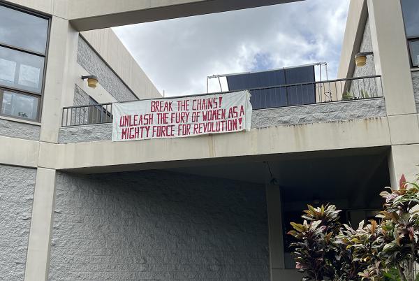 Break the Chains banner hangs in Hawaii.
