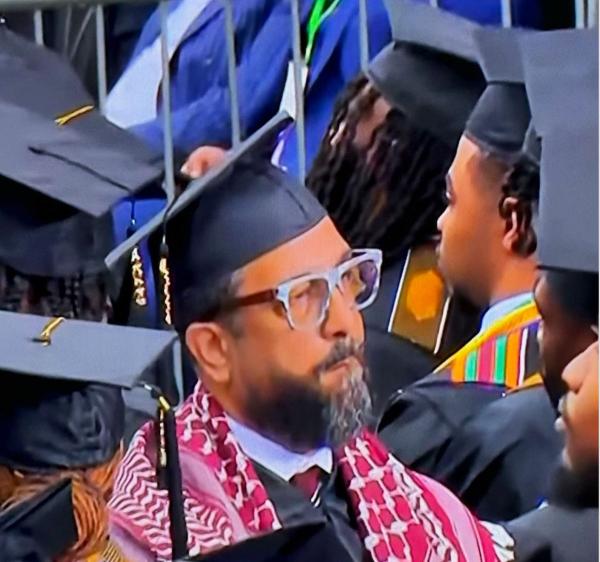 At Morehouse College commencement students turn their backs to Biden.