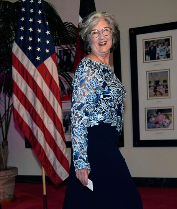 Barbara Kingsolver arrives at the Booksellers area of the White House for the State Dinner hosted by President Joe Biden, May 23, 2024.
