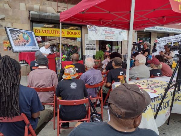 July 4 program in front of Revolution Books New York City