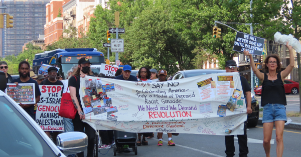 July 4, 2024, New York City: marching through Harlem.