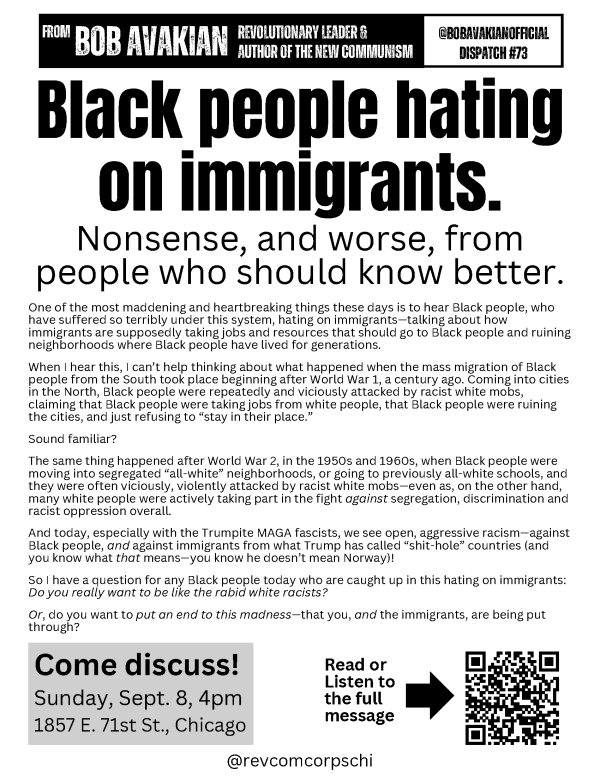 Black People Hating on Immigrants - Flyer for September 8, 2024