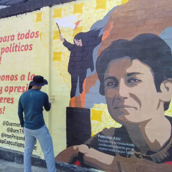 Mural in Cali, Colombia Demands Stop Executions of Women Fighters in Iran