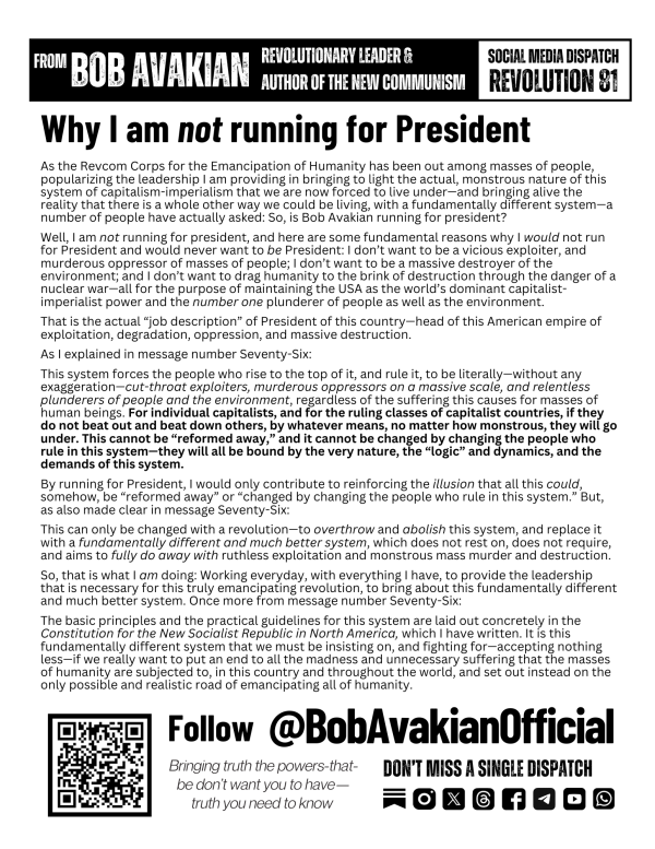 Bob Avakian Official Revolution 81