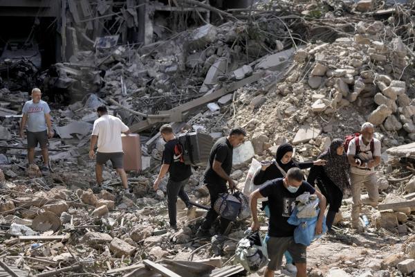 Destruction in Beirut, Lebanon from Israeli airstrike, October 11, 2024.