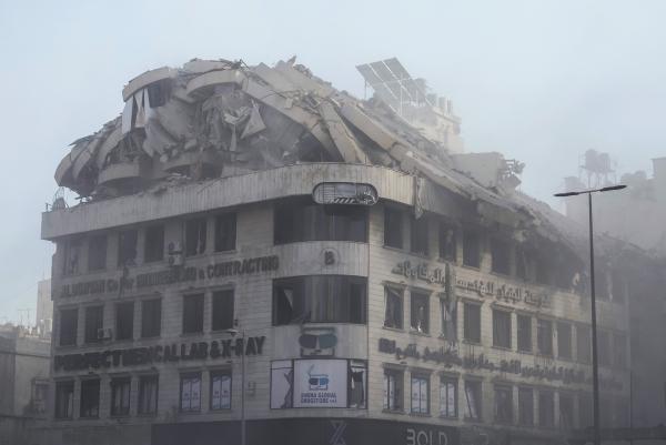 Medical facility destroyed by Israeli airstrike south of Beirut, Lebanon, November 21, 2024.