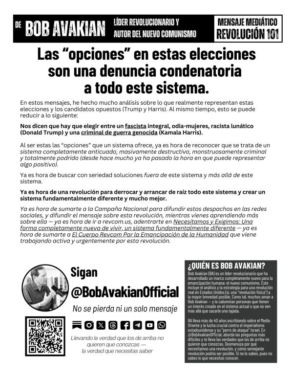 Bob Avakian Official Revolution #101 Spanish