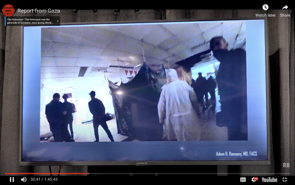 Inside European Gaza hospital, screengrab from Dr. Hamawy's presentation.