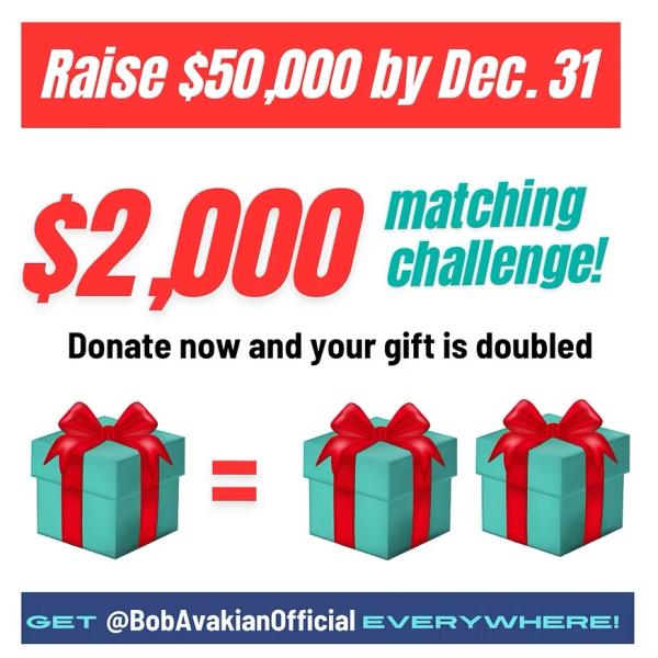 December 28 match challenge for $50,000 funddrive