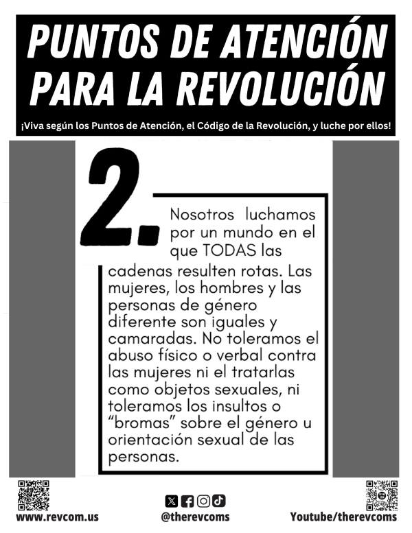 Punto dos de Puntos de atención para la revolución