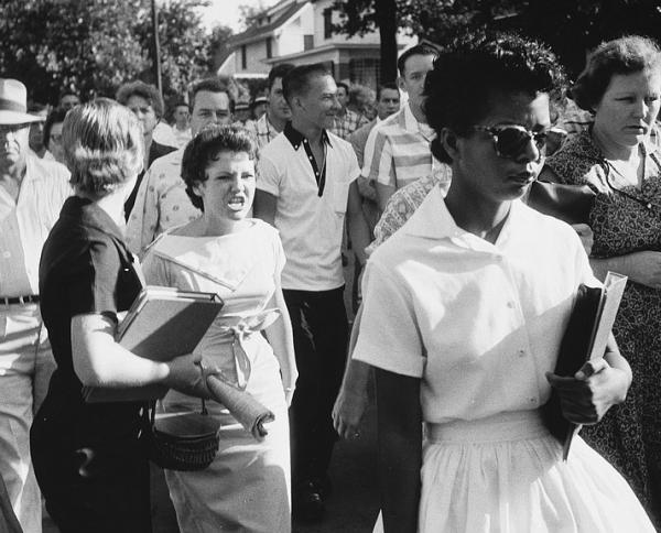 Elizabeth Eckford was one of nine Black children who were hounded by racist white mobs when they integrated the Little Rock Central High School, September 1957.