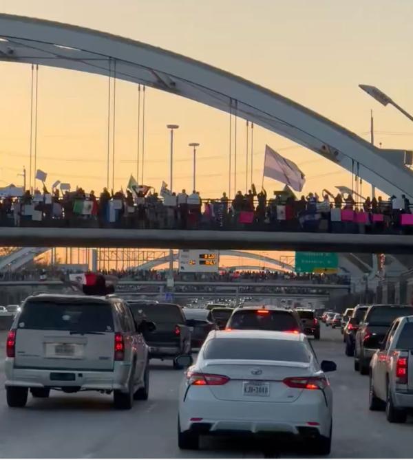 February 2, 2025, 22,000 people marched through Houston in support of immigrants, taking over bridges and stalling traffic