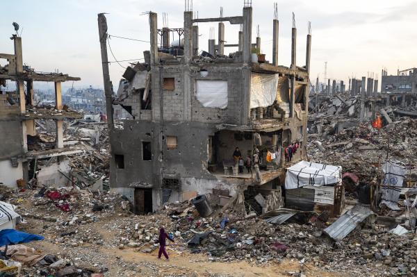 Jabaliya refugee camp in the West Bank destroyed by the Israeli army's air and ground offensive, February 11, 2025.