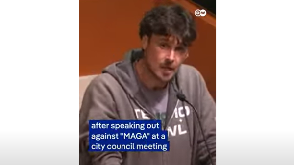 Chris Kluwe speaking out against MAGA at city council meeting