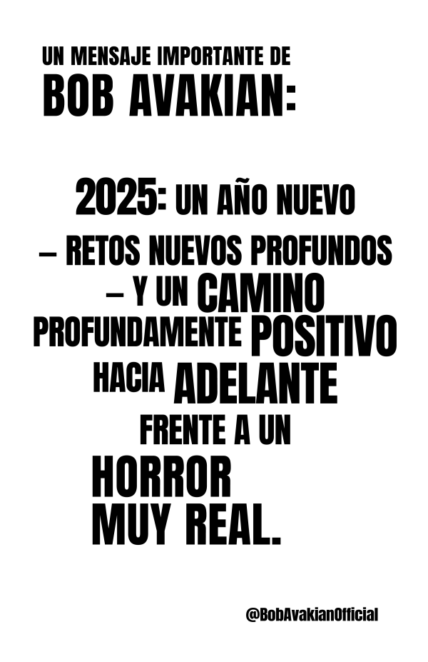 Spanish Cover of pamphlet of 2025 New Year message from BA