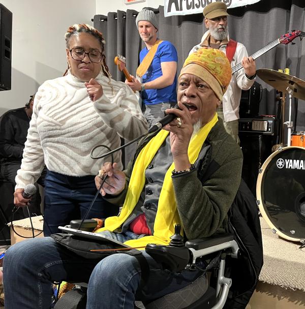 Burnt Sugar at Revolution Books fund raising event, February 20, 2025.