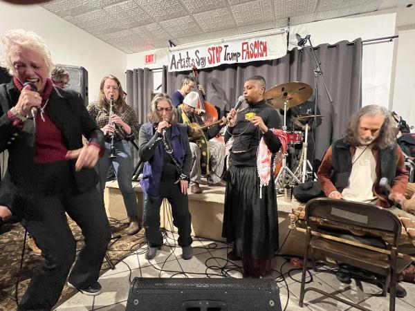 William Parker and band performs at Revolution Books fund raising event, February 20, 2025.