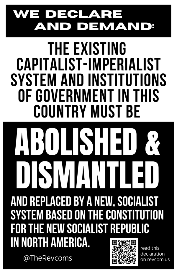 Poster BW: system must be abolished and dismantled, February 27, 2025