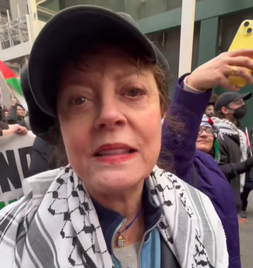 Susan Sarandon at Palestine Day Protest, December 2, 2024.